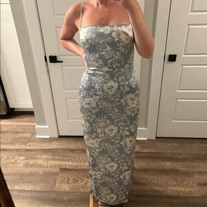 Reformation Frankie silk dress in blue, size 8